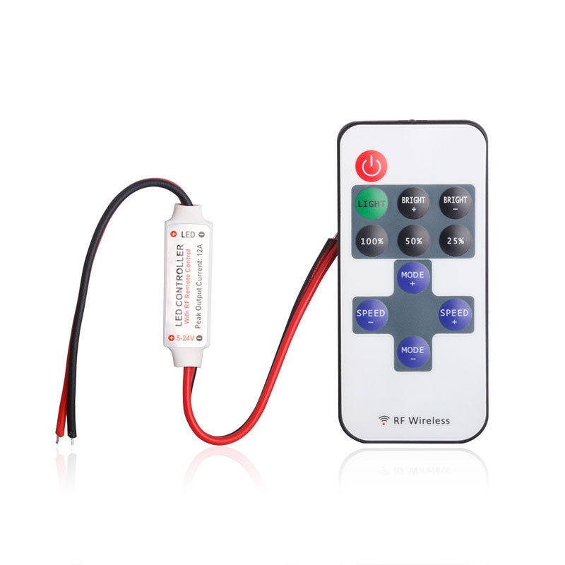 12A 5 V-24 V Led Rf Wireless Mini Remote Dimmer Controllers Rf Draadloze Afstandsbediening Led Controller
