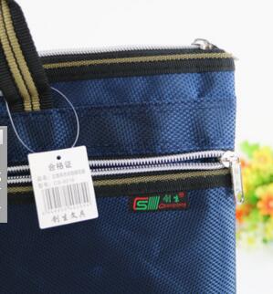 Cs -8216 oxford tyg bärbar  a4 papperspåse non-woven dubbla lager dragkedja bollpåse