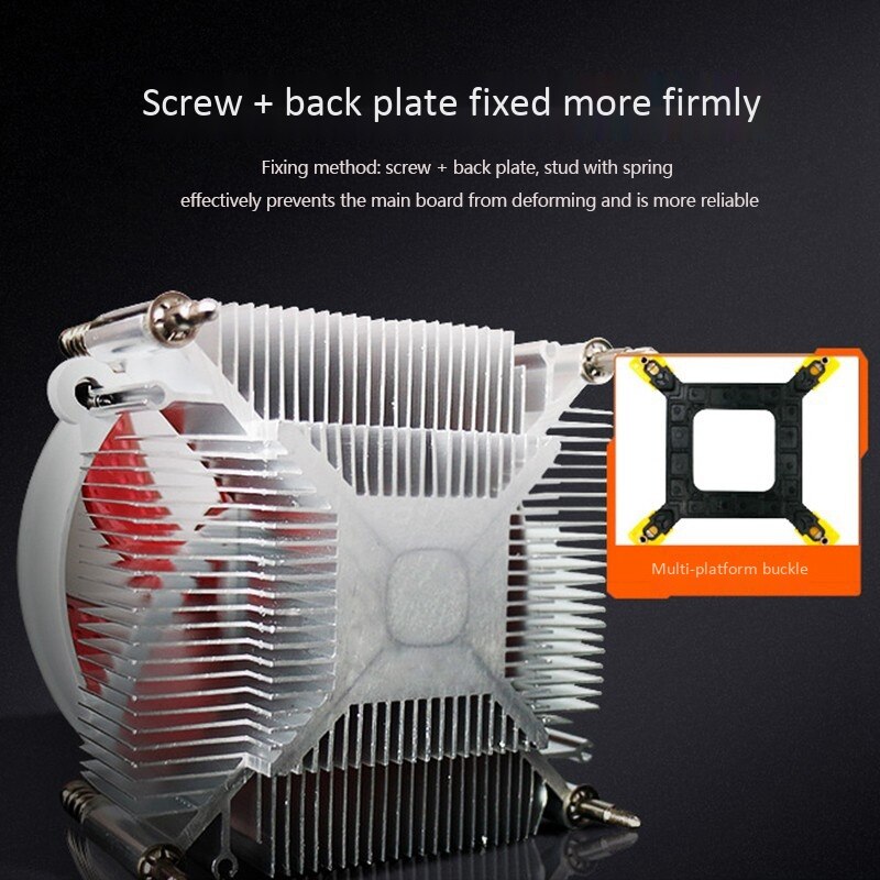 Cpu Cooler LED Luminous 9cm Fan 1366 Desktop Computer Cooler Silent for Pc