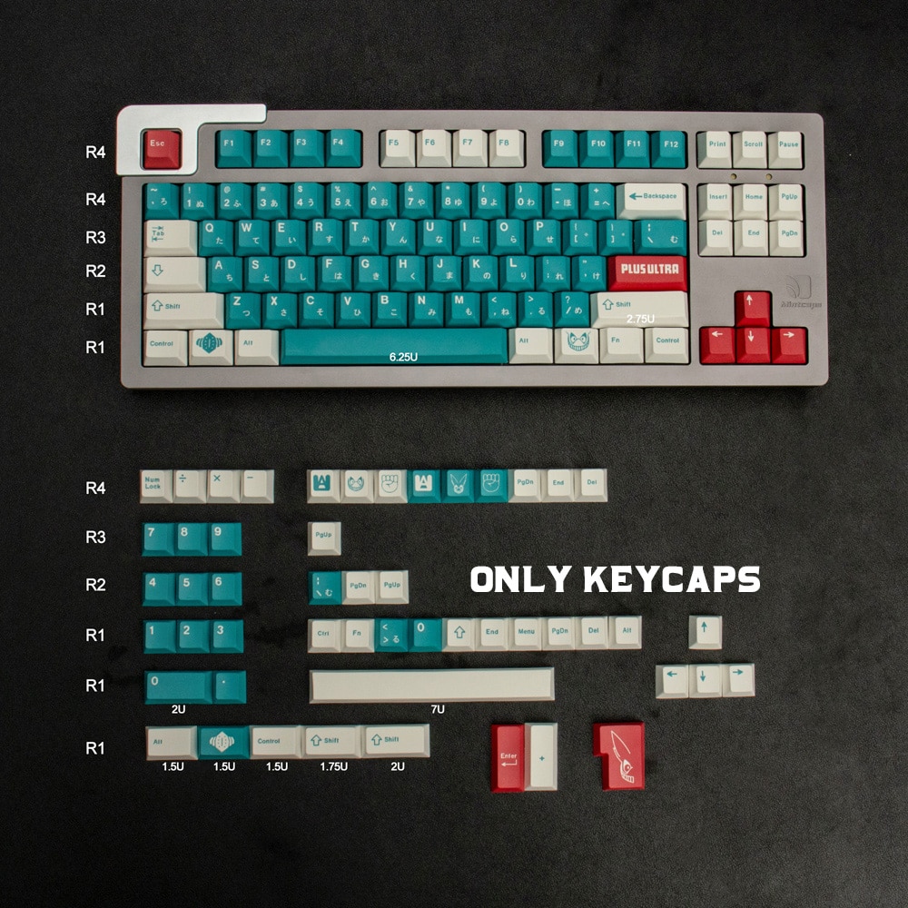 GMK Deku Clones Keycaps Cherry Profile PBT Dye-Sub 138 Keys Japanese Keycap For Mechanical Keyboard 61/64/68/84/98/108 Layout