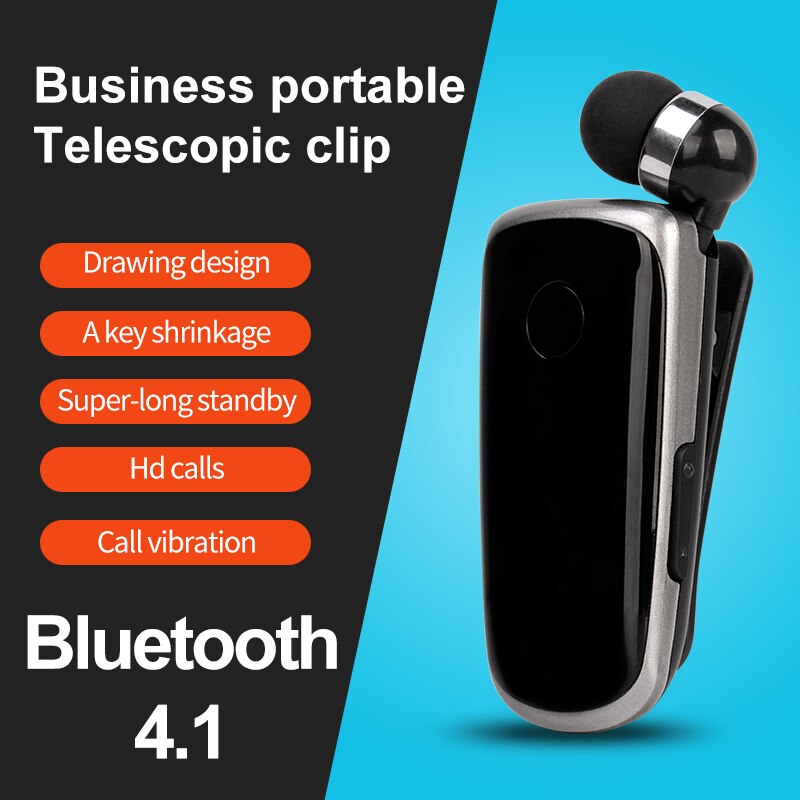 CRTONE K39 mini przenośny bezprzewodowy zestaw słuchawkowy Bluetooth słuchawka douszna alarm wibracyjny nosić klip bezprzewodowy słuchawki na telefon