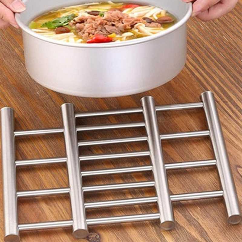 Adjustable Stainless Steel Kitchen Insulation Pot Pad Insulation Mats Heat-Resistant Placemat Kitchen Gadget
