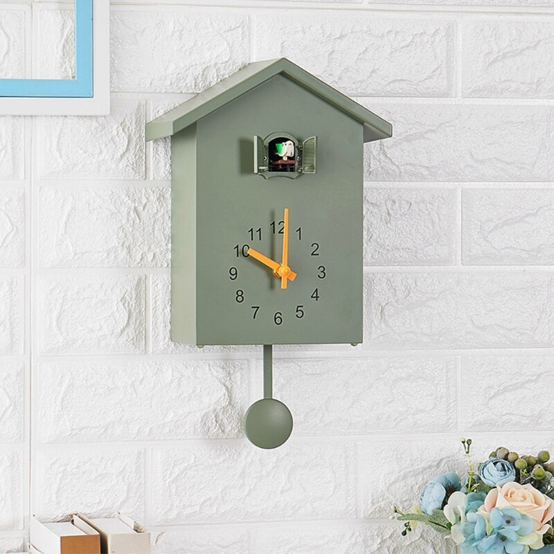 Horloge murale en plastique pour coucou, voix d&#39;oiseau naturelle ou appel de coucou, pendule , maison d&#39;oiseau, maison d&#39;art mural