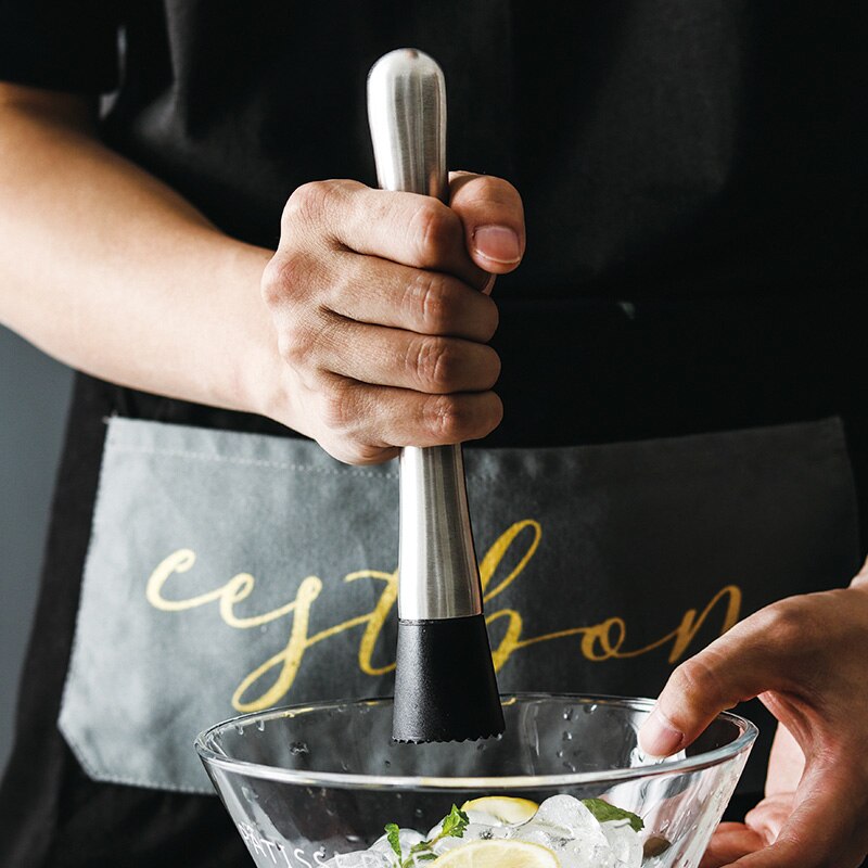 Stainless Steel Wine Mixing Stick Cocktail Mixer Stirrer with Crushing Hammer DIY Fruit Drink Cocktail Tool Crushed Ice Shaker