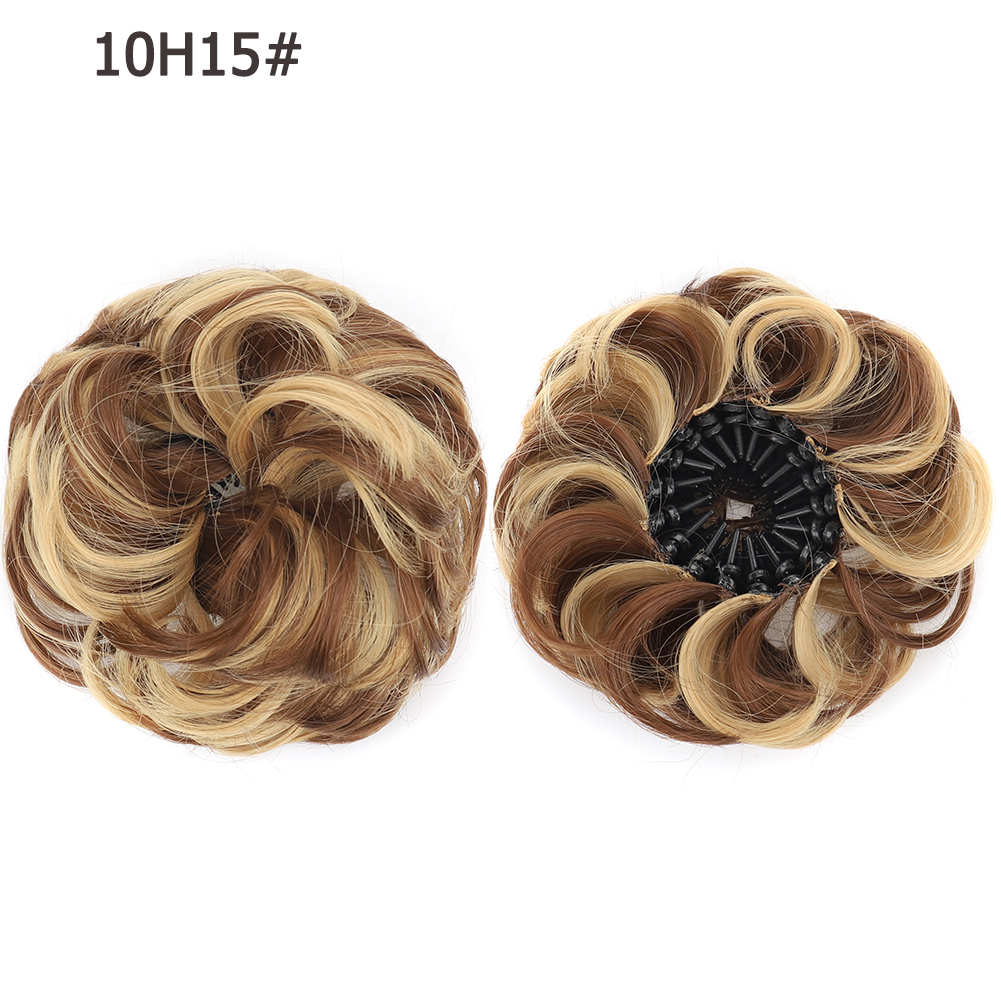 Nueva pieza de pelo de moño desordenado, moño esponjoso sintético en forma de Nido de Pájaro, extensiones de moño de pelo rizado ondulado retráctil para mujeres y niñas: T1B/Verde