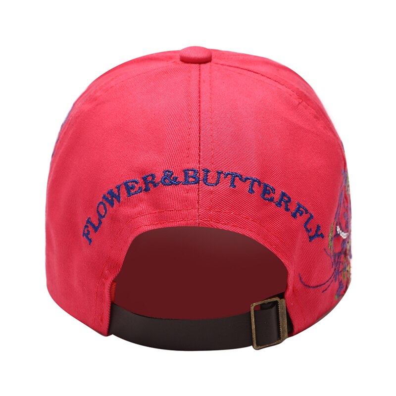 Gorras de béisbol a la para mujer, gorros de béisbol a la de algodón informales para adultos, para exteriores y viajes, Sombreros con bordado de mariposas y flores