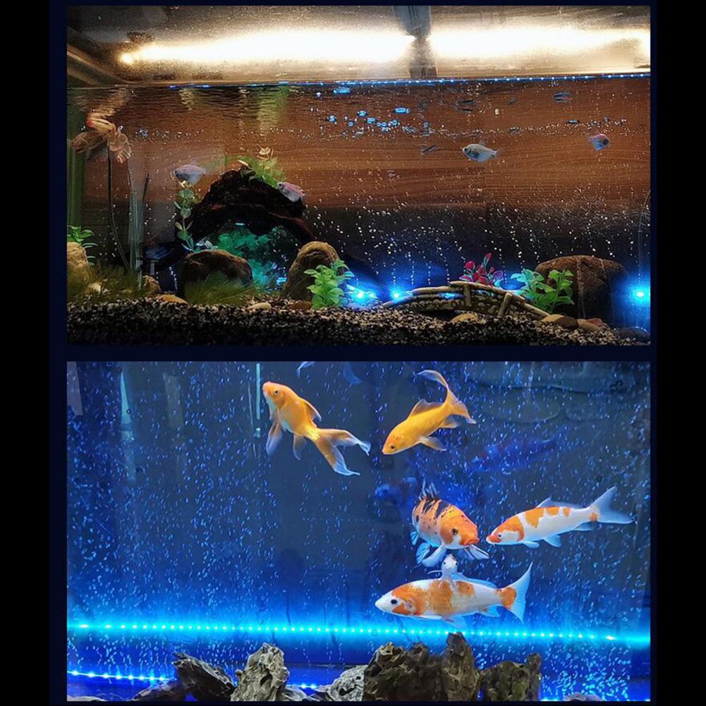 Fish Tank Lamp Colorful Increasing Oxygen Bubble Light Waterproof LED Decor Lamp for Aquarium