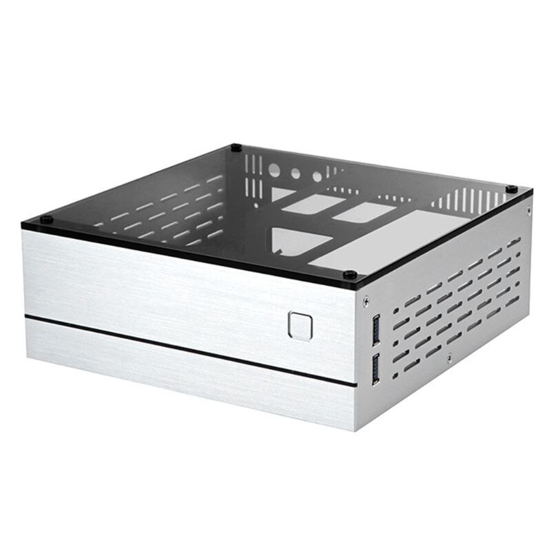 B01 mini itx computer kabinet aluminium / glas dokumentmappe hjemmebiograf computer kasse desktop pc kabinet: B-sl