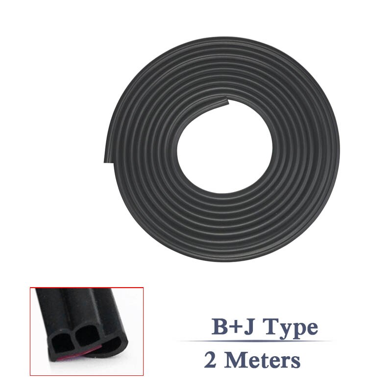 2M Auto Deur Afdichting Auto Strip Grote D Kleine D Z P B T Soort Waterdichte Trim Geluidsisolatie tochtstrip Rubberen Afdichting Strip Accessoire: B J Type