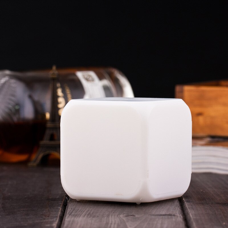 7 Colors Changing LED Alarm Clock Digital Desk Gadget Digital Alarm Thermometer Night Glowing Cube Home Led Clock
