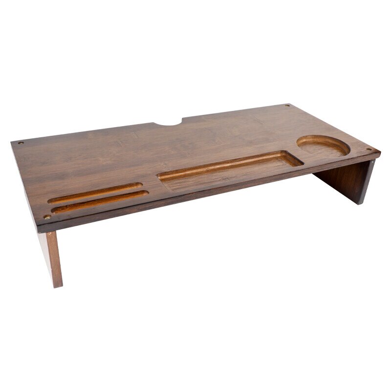 befon Monitor Stand PC Computer Riser Desk Wood Desktop Screen Bracket Monitor Support Desk with Storage Shelf: COLOR  2