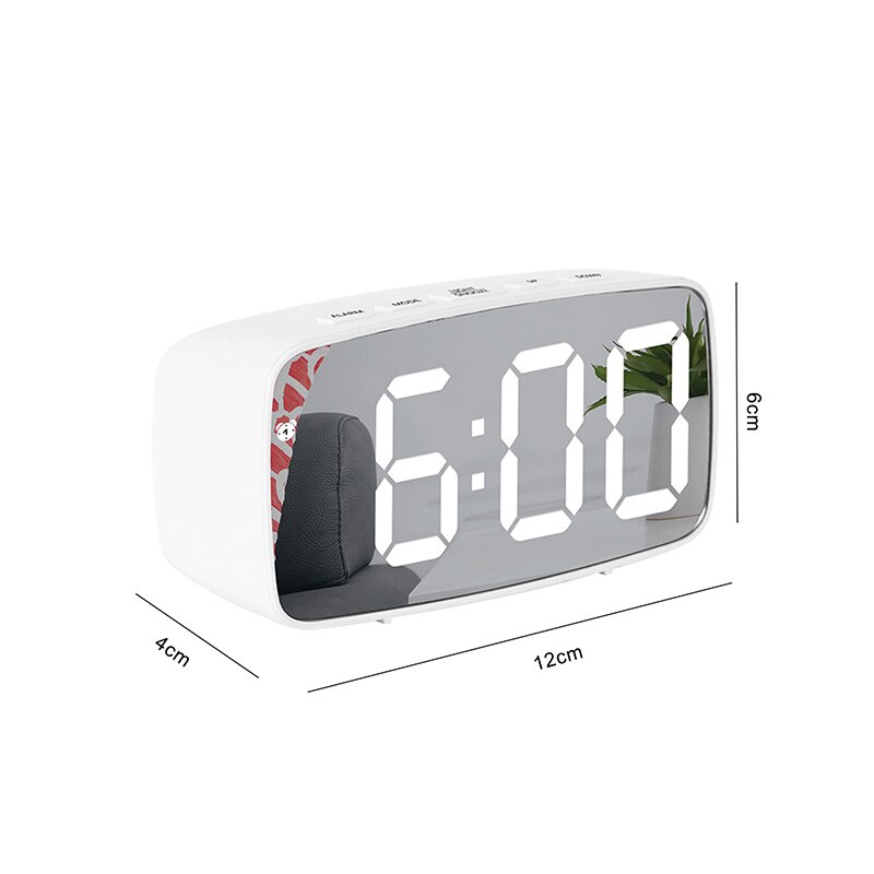 Bluetooth LED Alarm Clock With FM Radio Wireless Bluetooth Speaker Mirror Display Support Subwoofer Music Desktop Table Clock