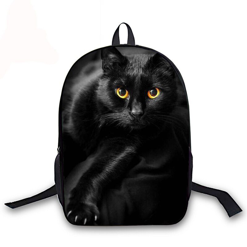 16 Inch Backpack with Usb Cable 3D Cat Reflection Tiger Prints School Bag for Boys Girls Kids Backpack Primary Student Schoolbag