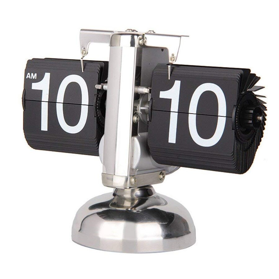 Retro Style Flip Desk Shelf Clock Classic Mechanical Digital Display Flip Clocks Battery Powered - Home & Office Decor