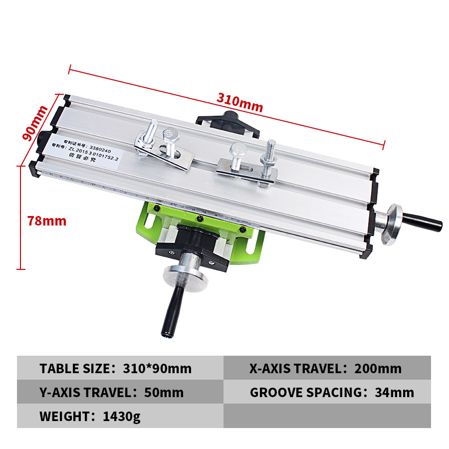 Miniature Precision Multifunction Milling Machine Bench Drill Vise Fixture Worktable X Y-axis Adjustment Coordinate Table