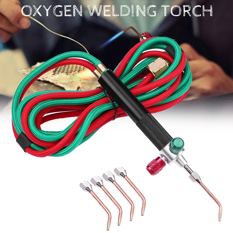 Welding Torch Kit with 5 Tips Small Welding Soldering Oxygen Acetylene Gun Jewelry Welding Machine Propane Torch
