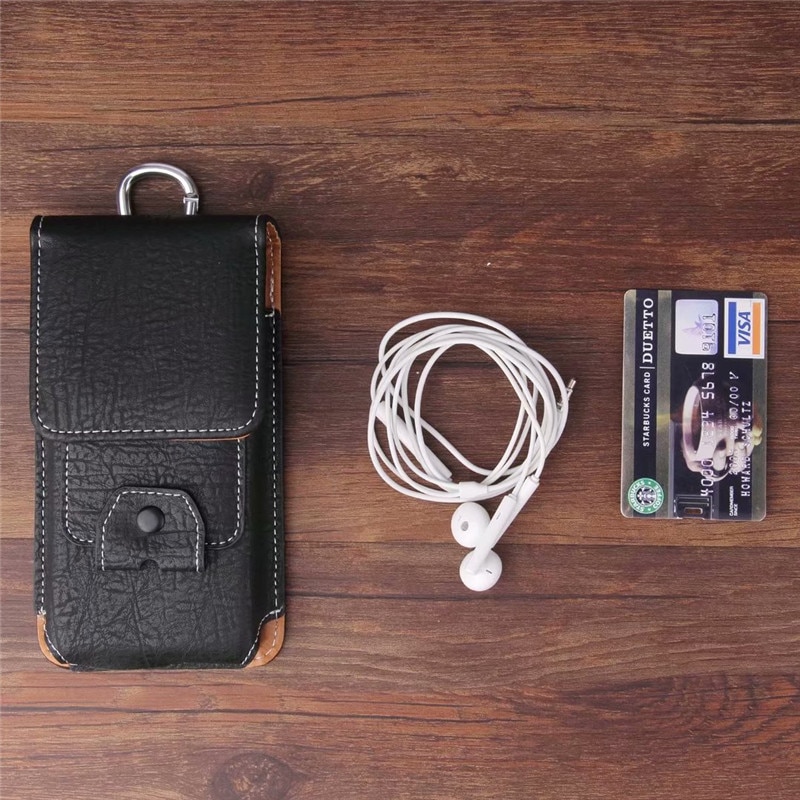 Funda de cuero Universal para teléfono móvil Paquete de cintura Clip de bolsillo para Motorola One Zoom Action Vision G7 Power E6 G6 e5 Plus jugar