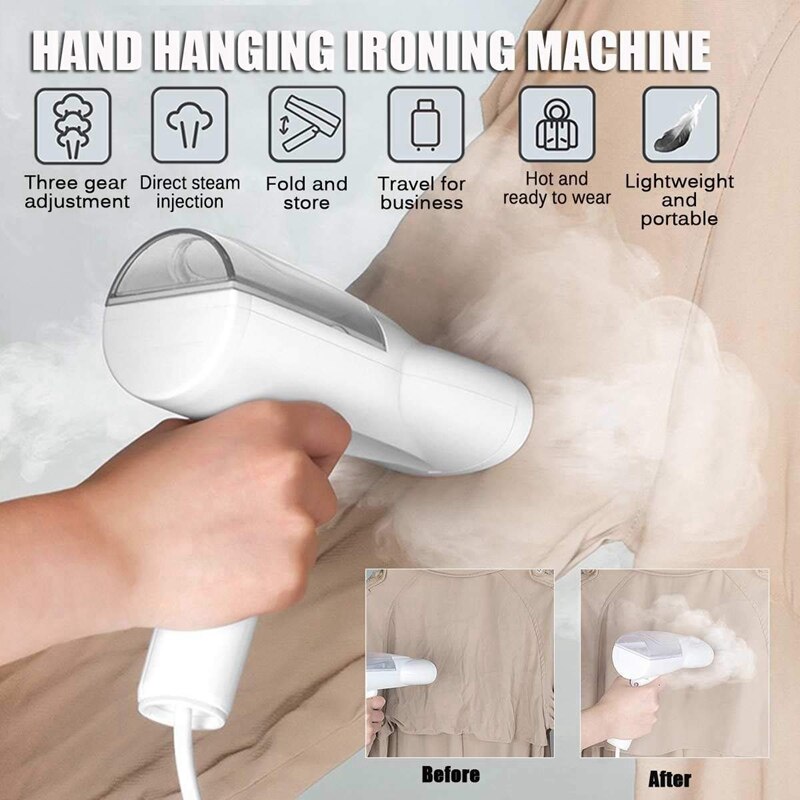HEIßER-Faltbare Kleidungsstück Dampfer für Kleidung Tragbare Handheld Eisen Kleidungsstück Stoff Falten-entferner mit Abnehmbare Europäischen Stecker
