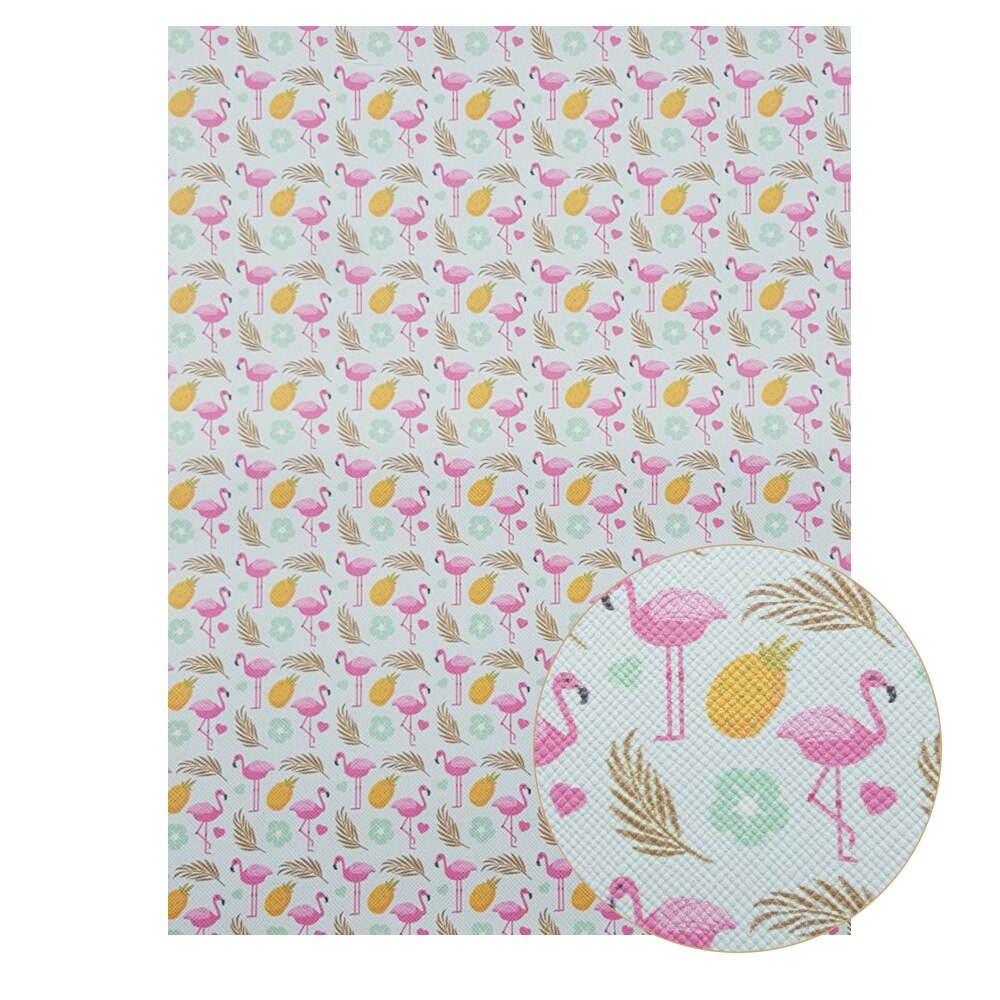 22*30cm a4 tyglakan i konstläder flamingo unicorn utskrift söta djur rosett tyg gör det själv handväskor material syntetiskt läder: 13