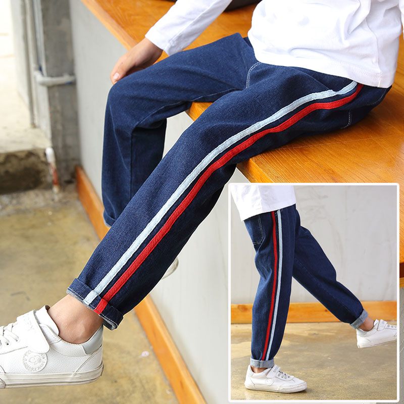Märkesbyxor barn byxor pojkar jeans barn leggings vår höst jeanskläder baby casual jean spädbarn 4 to 14 år: 8t