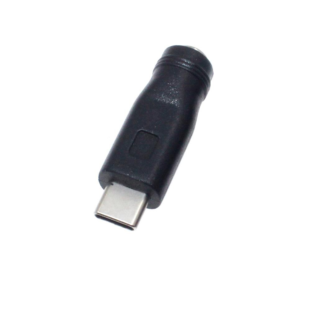 5v dc 5.5*2.1 voedingsaansluitingen naar micro-usb/type-c vrouwelijke  dc 5.5 mm x 2.1mm voedingsconnectoradapter: Zwart
