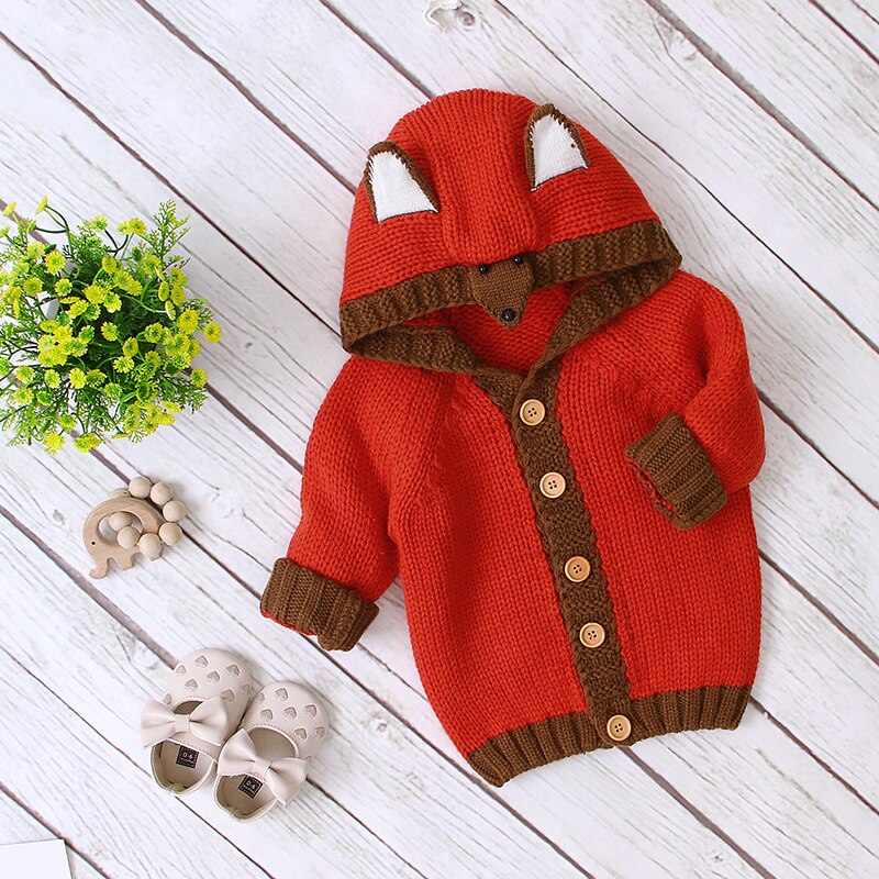 0-3T enfant en bas âge enfant bébé fille vêtements automne hiver tricoté pull à manches longues à capuche Cardigan pull tricots mignon tenue: A / 12M