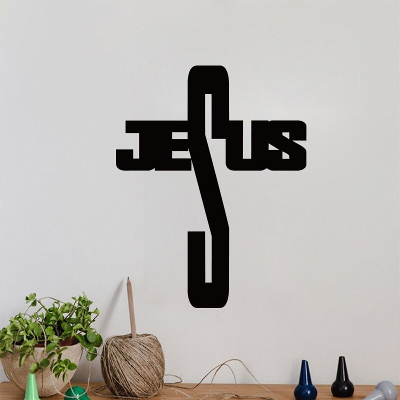 Accessoires voor huisdecoratie, handgemaakte jezus, christelijke kruis muursticker, gebedskruis, jezus kruis, huisdecoratie