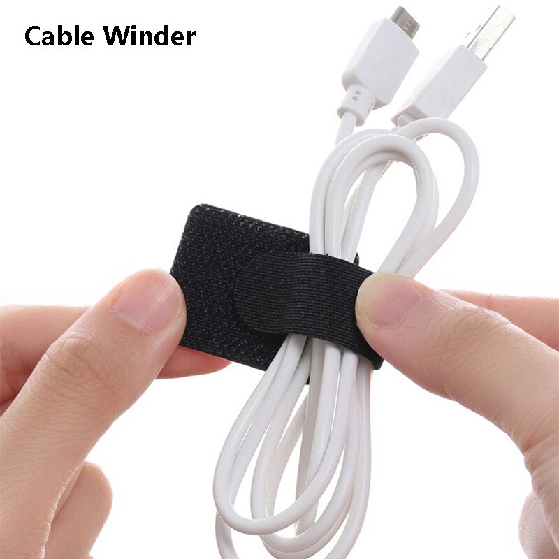 Zelfklevende Opladen Data Cord Winder Bedrade Oortelefoon Lijn Nylon Organizer Tidy Beheer Kabelbinders Voor Computer Kabel