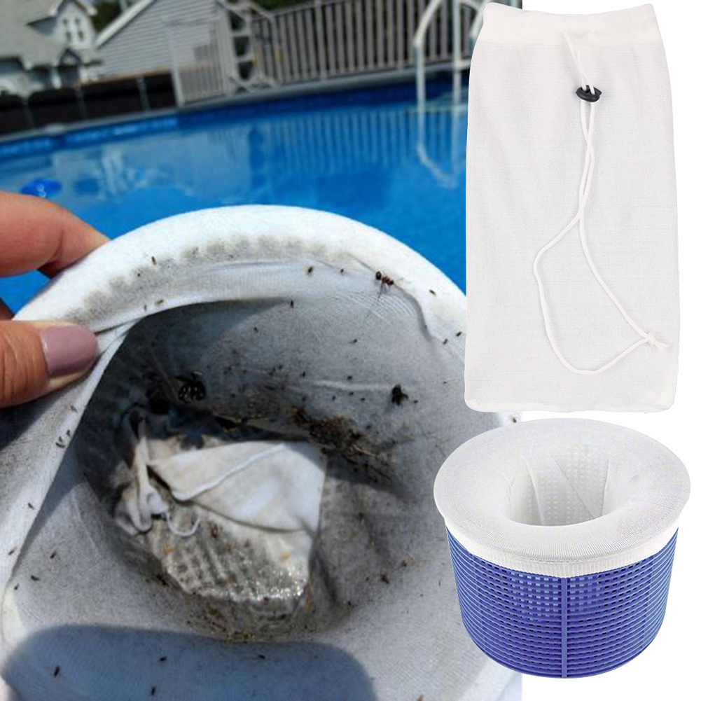 Pool Filter Socks 4/10/15 Stk - Genanvendelige med Snor - Rengør Affald og Blade til Nedgravede & Overjordiske Pools
