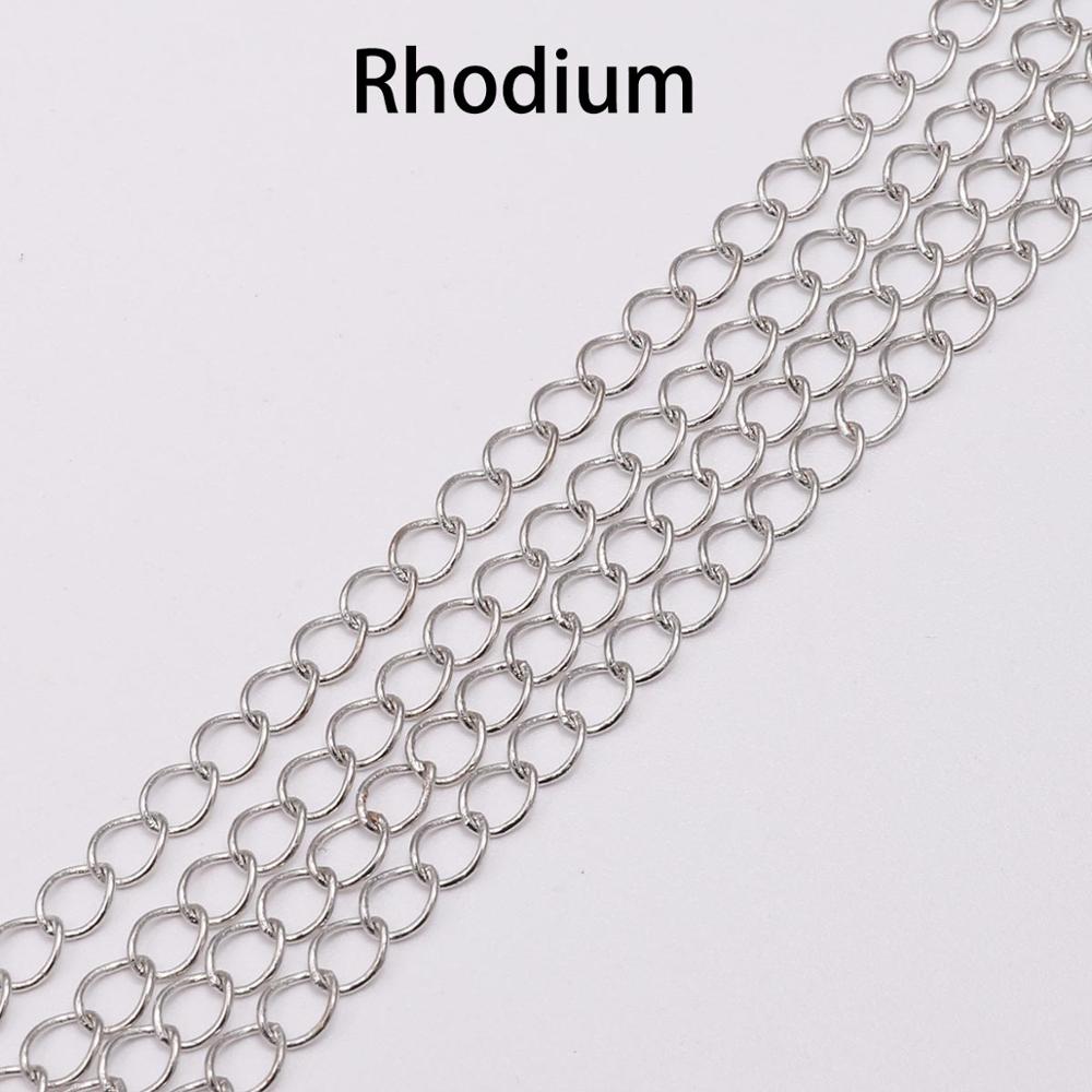 5m 10 mt/los Halskette Verlängerung Kette Lange Verknüpfung Öffnen Ring Erweiterte & Erweiterung Schwänze Ketten Liefert Für Schmuck Machen zubehör: Rhodium / 5M