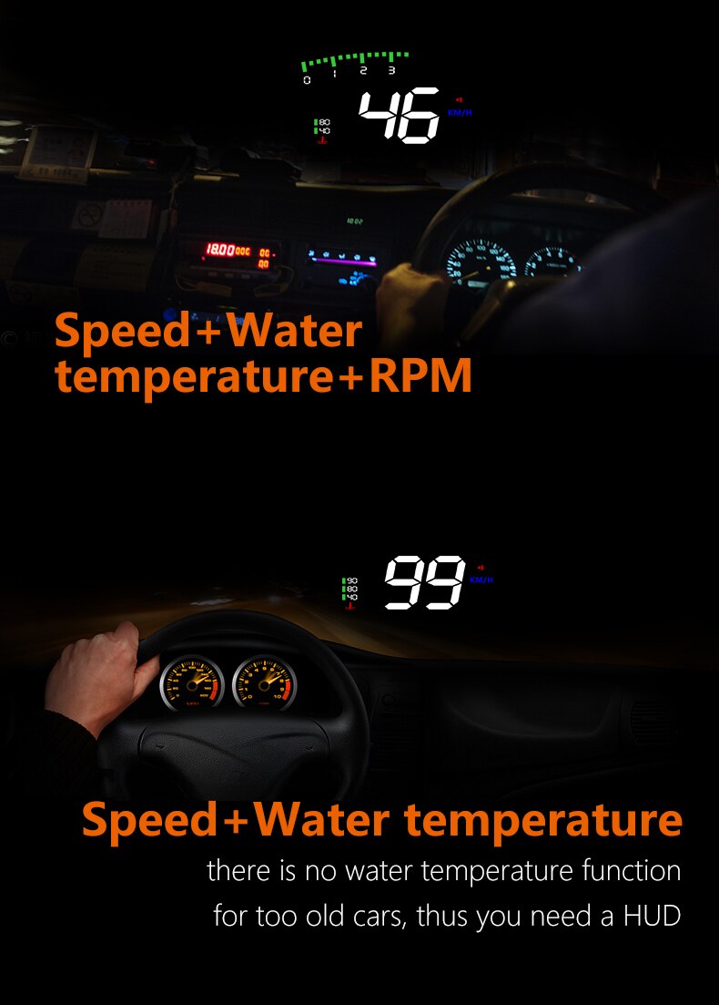 WIIYII A100 3.5 A900 HUD Head-Up Display Car-Styling Overspeed Warning Windshield Projector Alarm System Auto Detector de coche