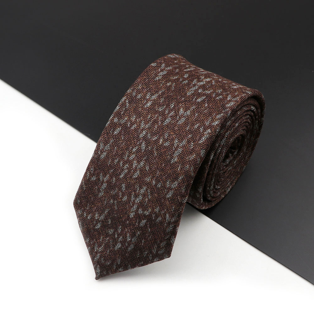 Cravate à carreaux en laine et coton pour homme, vêtement de loisirs, couleur foncée, couleur unie, idéal pour les affaires