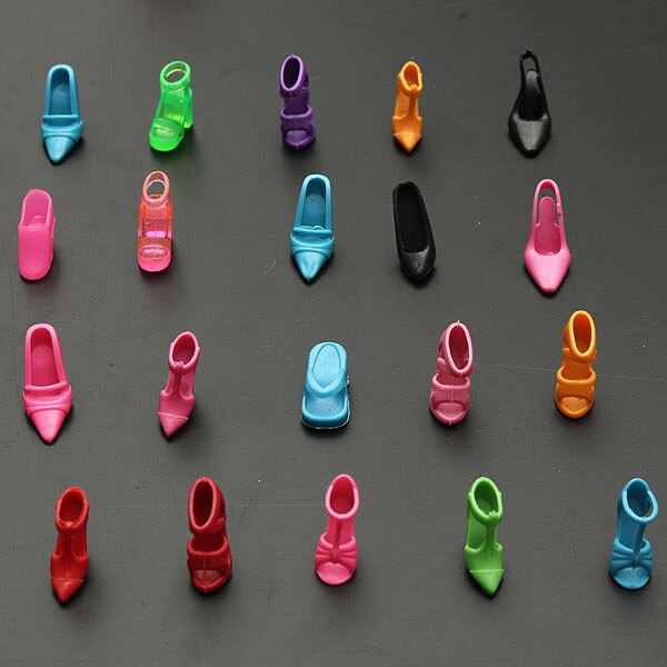 Zapatos de tacón para muñecas, sandalias de varios estilos, varios colores, , 60 pares