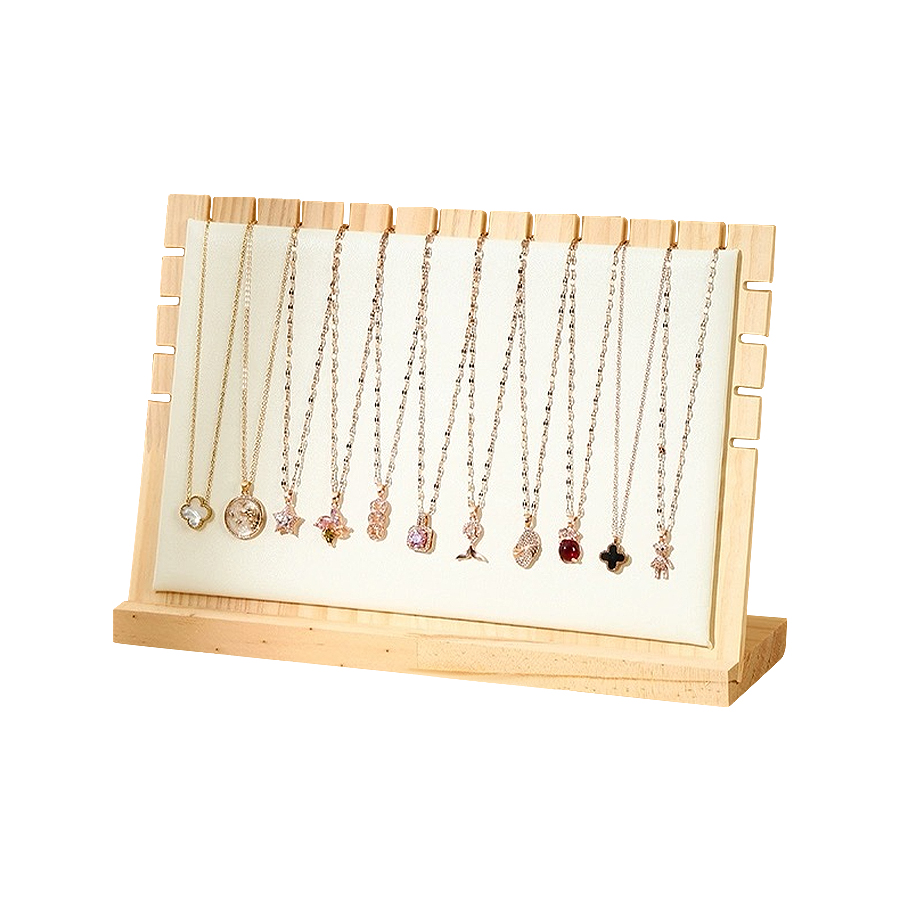 Massief houten kettingframe, sieradenstandaard, sieradenhouder, hangerhouder, sieradenpresentatieaccessoires: Wit