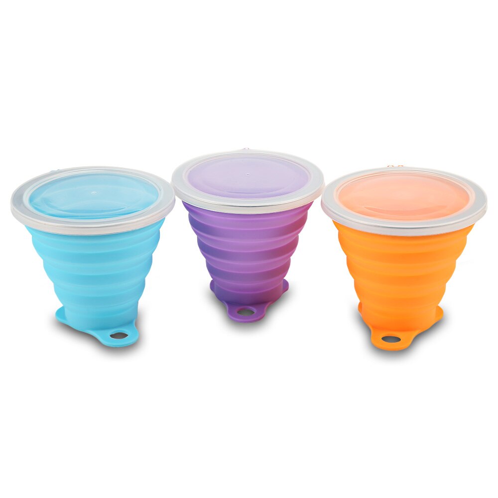 270ml Silikon Falten Wasser Flasche Tasse Mit Schlüsselband/Staubdicht Abdeckung Deckel Außen Kaffee Tee Milch Tassen Versenkbare Reise copa