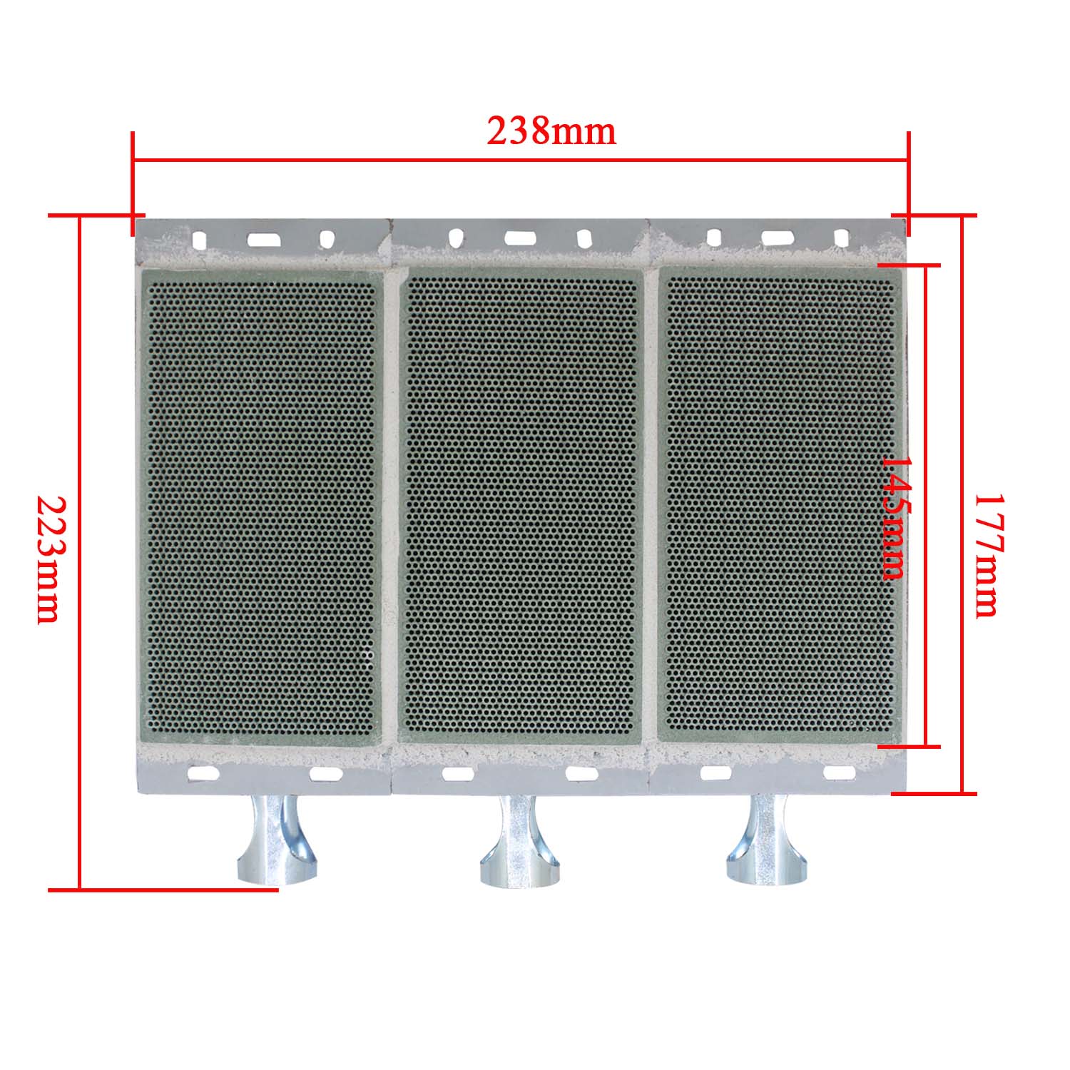 Durable burning plate for auxiliary heat transfer ceramic infrared honeycomb burner plate
