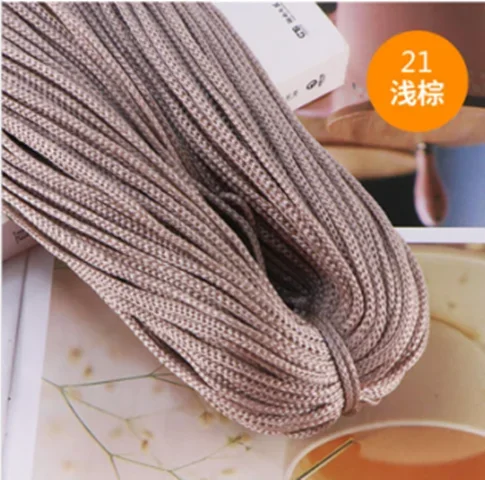 200 mt/los 3mm Farbe Nylon Schnur Faden Häkeln Hohl Linie Makramee DIY Hand-gewebte Armbinde Geflochtene Handwerk/schuhe
