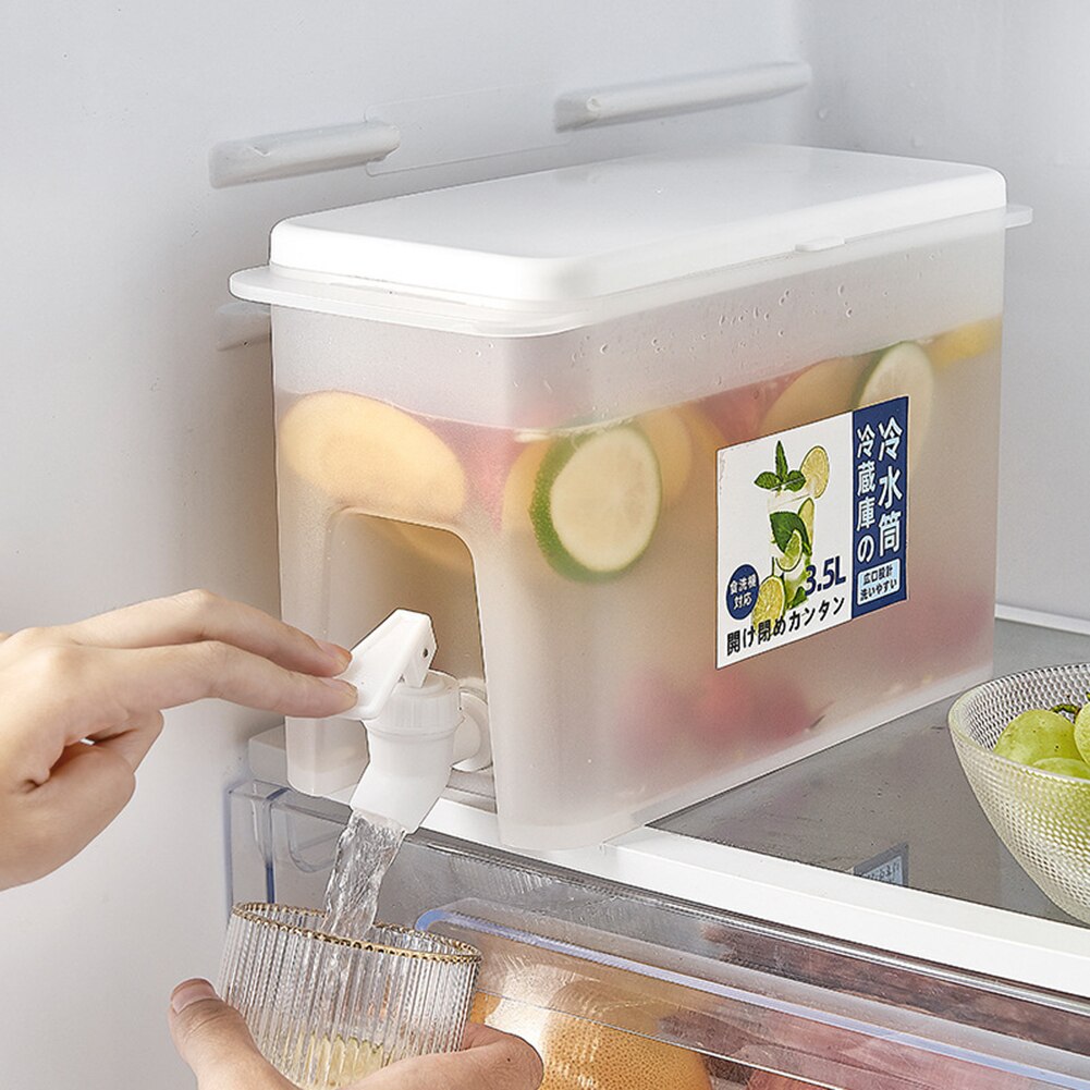 4L/3.5L Refrigerator Cold Ice Kettle With Faucet Water Juice Lemonade Fruit Tea Bottle Refrigerator Cool Drinks Bucket Container