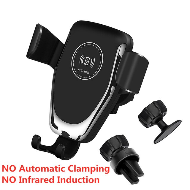 Aperto automático carregador de carro sem fio para iphone 11x8 xr xs 10 w qi carregamento rápido respiradouro ar suporte do telefone para samsung s20 s10: Style 3 Black