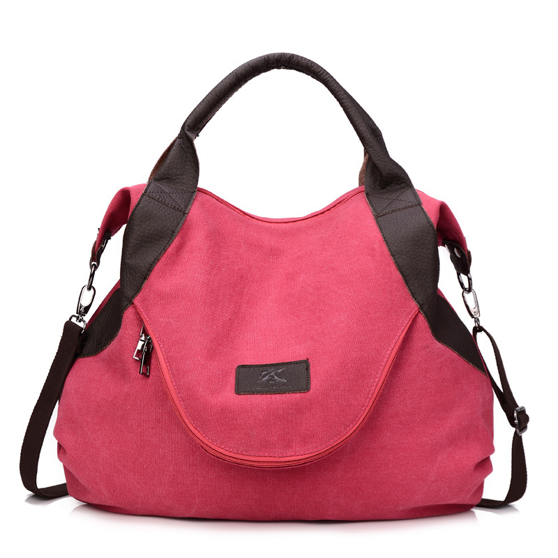 Unieke Vrouwen Handtassen Nylon Waterdichte Canvas Top Handvat Tassen Modieuze Eenvoudige Messenger Bag Postman Bag: red