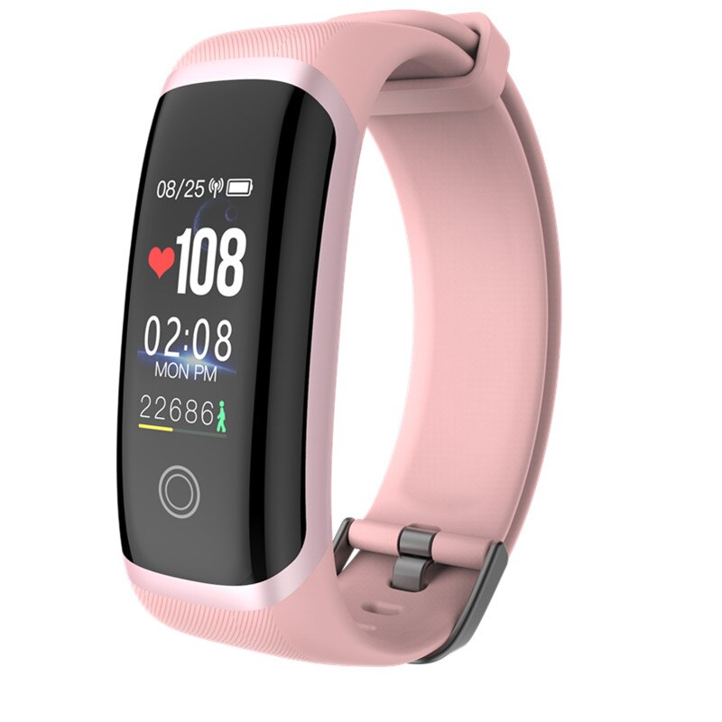 Letike m4 atividade rastreador feminino pulseira inteligente em tempo real dinâmica freqüência cardíaca e monitor de pressão arterial esporte banda preto ajuste masculino: pink