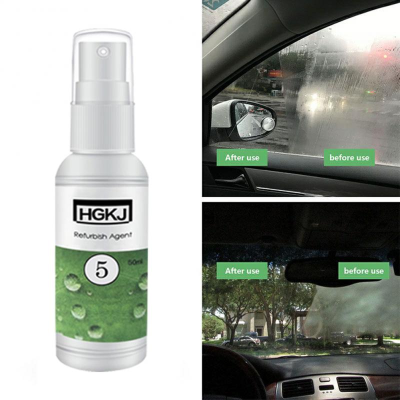 50ml HGKJ-5 Waterproof Rainproof Anti-fog Agent Glass Hydrophobic Nano Coating Spray Automotive Antifogging Glasses Defogging