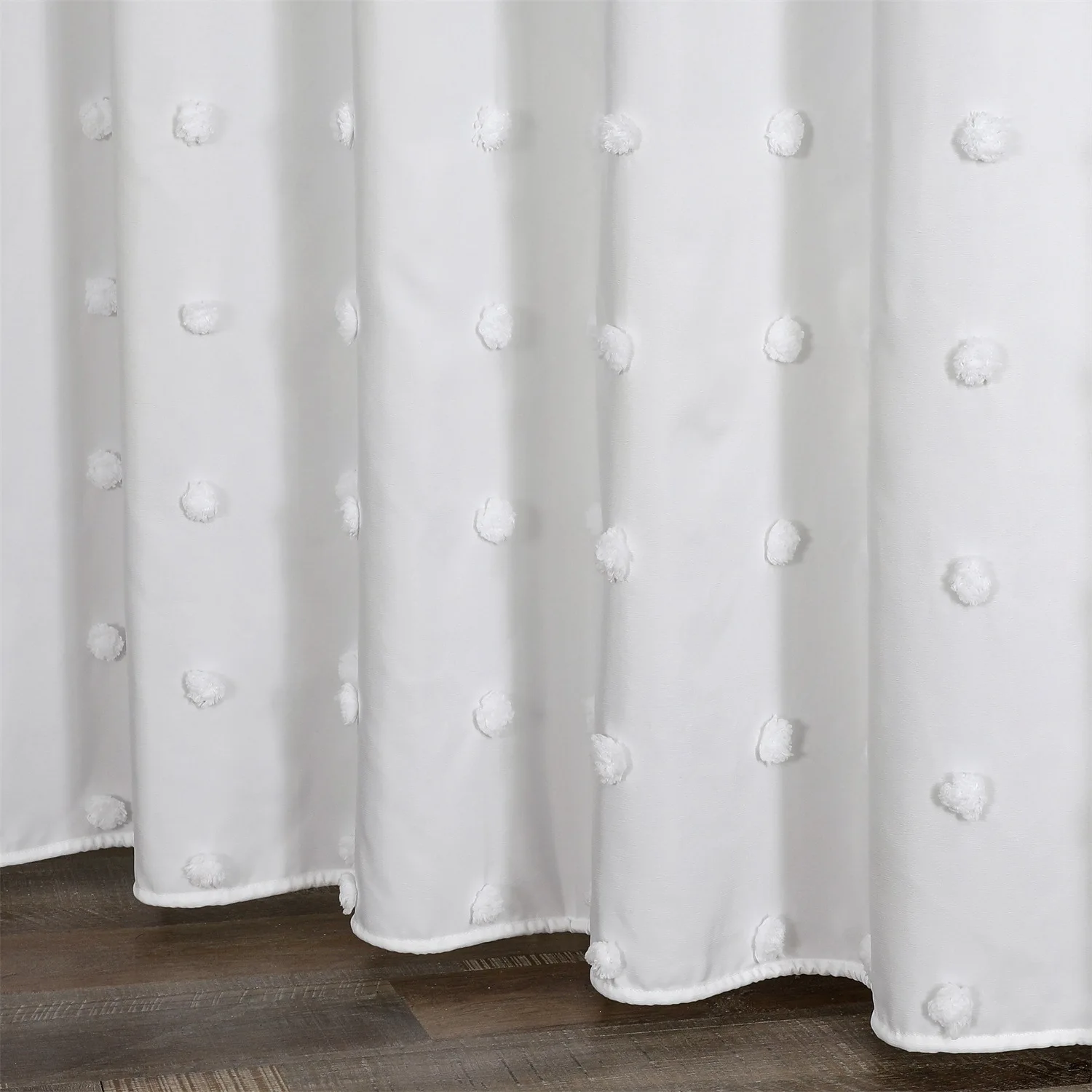 Waterproof White Shower Curtain Woven Fabric Shower Curtain Modern Farmhouse Shower Curtains for Bathroom Curtain Set: 180*230cm / clear