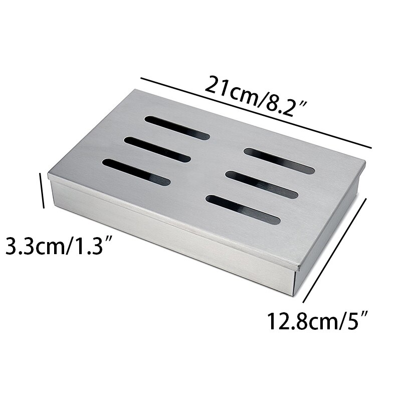 Meat Smokers Box Barbecue Grilling Accessories Stainless Steel Wood Chip Smoker BBQ Flavor on Gas Grill Charcoal Smoking Box