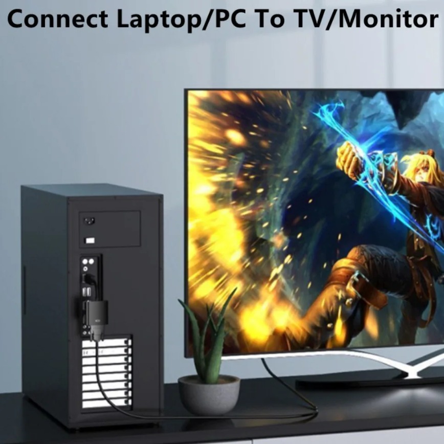 DisplayPort to VGA Converter HD 1080p DP to VGA Adapter (Male to Female) For Computer Desktop Laptop PC Monitor Projector HDTV