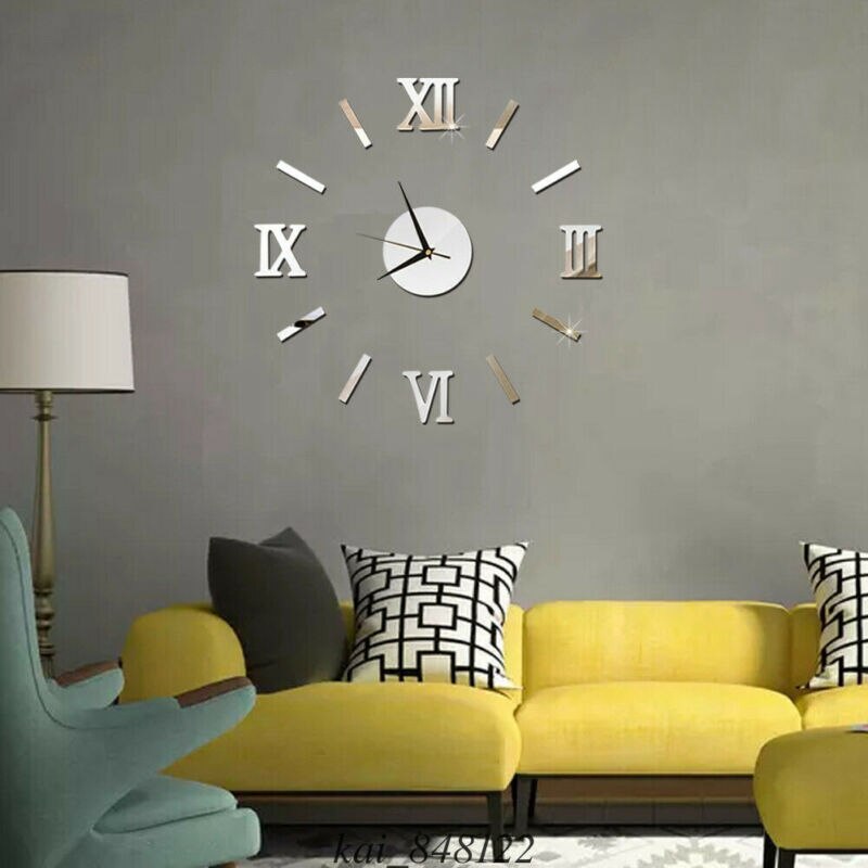 ¡Superventas! Reloj de pared adhesivo de estilo moderno 3d, superficie de espejo Diy, adhesivo para reloj de pared artístico, decoración para el hogar y la Oficina