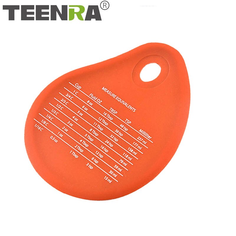 TEENRA Siliconen Schoonmaken Kom Schraper Met Meting Pot Pan Silicone Cake Spatel Schraper Conversie Spatel Bakken Tools: Oranje