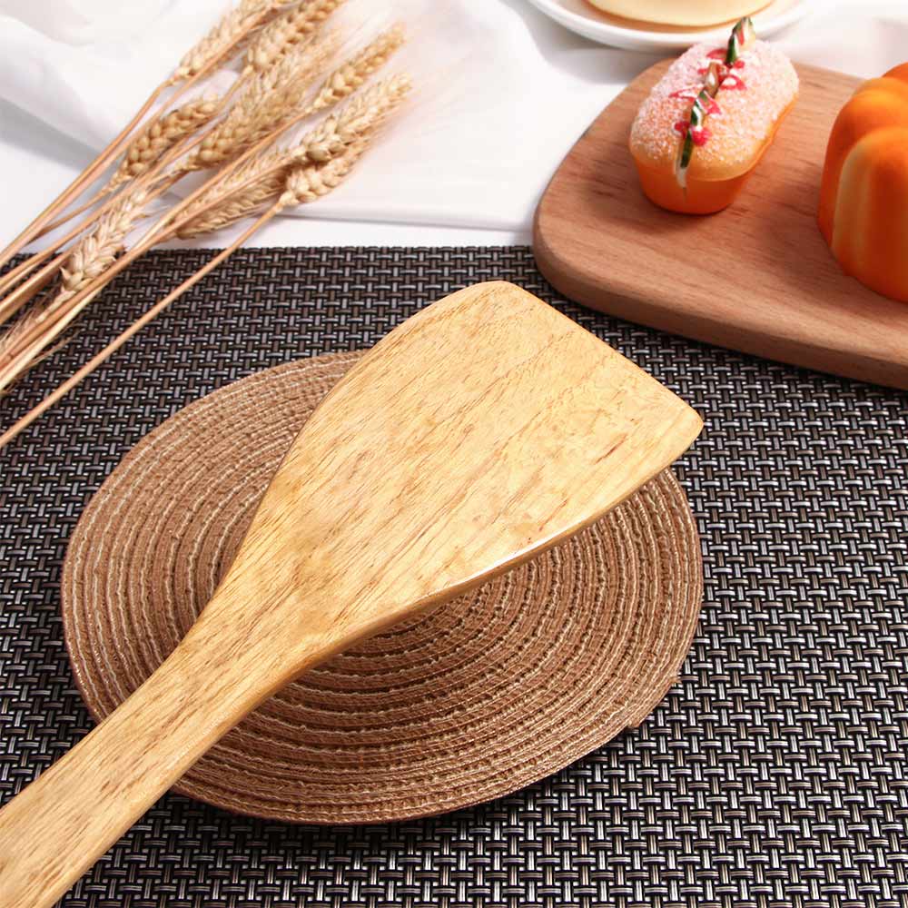 De Madera de cocina de arroz espátula de utensilios de cocina no, palo, mano Wok pala