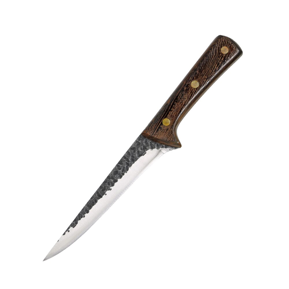 Butcher Kitchen Knives Set Handmade Forged Stainless Steel Chef Knife High Carbon Cleaver Boning Knife Meat Cutter with Cover: Boning Knife