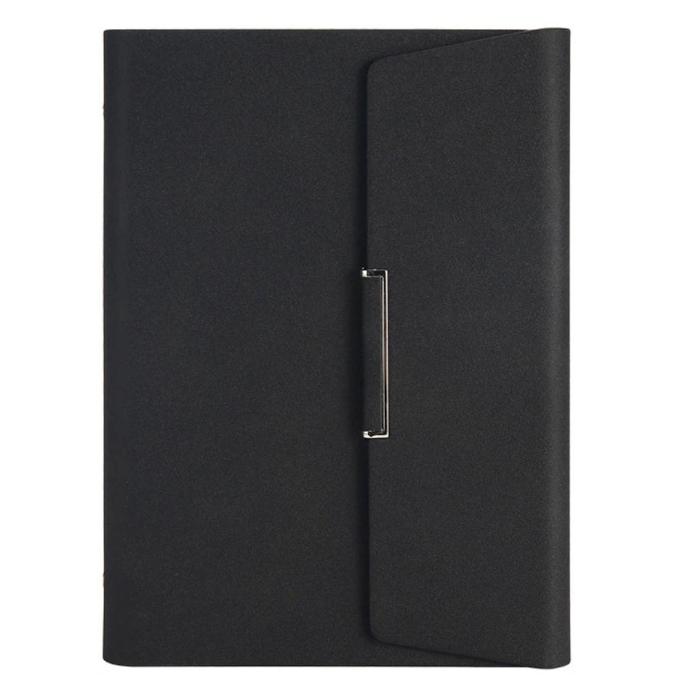 Three-folded Business Notebook Loose-leaf Notepad Business Faux Leather A5 Writing Notebook With Card Pocket Pen Cover: Red